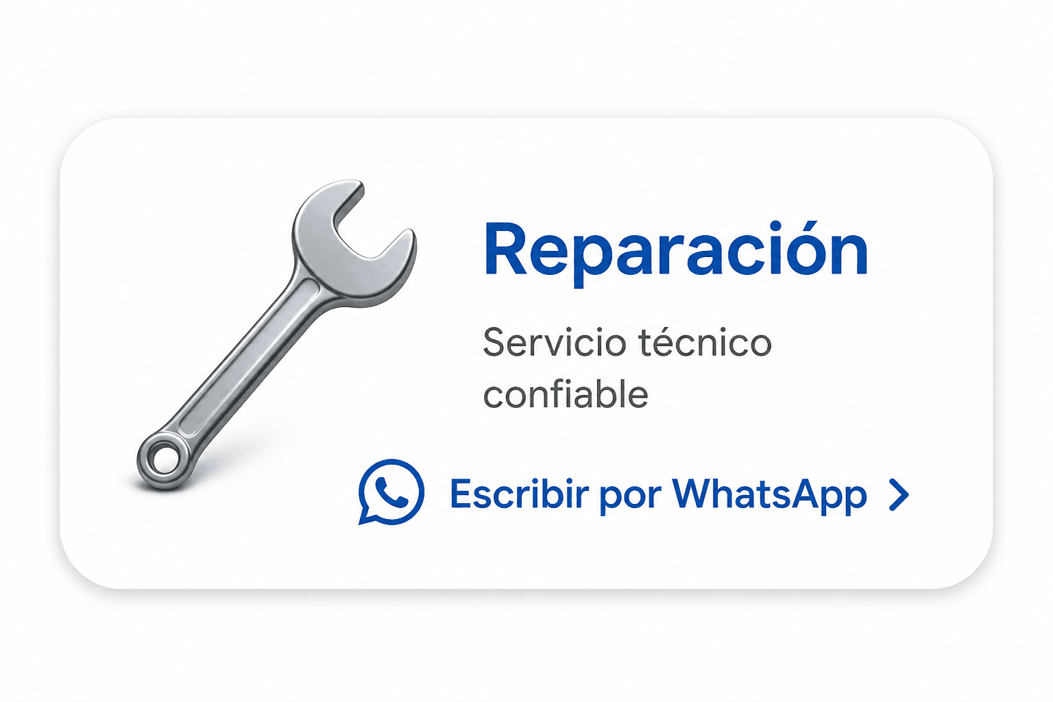Reparación · Servicio técnico confiable · Escribir por WhatsApp