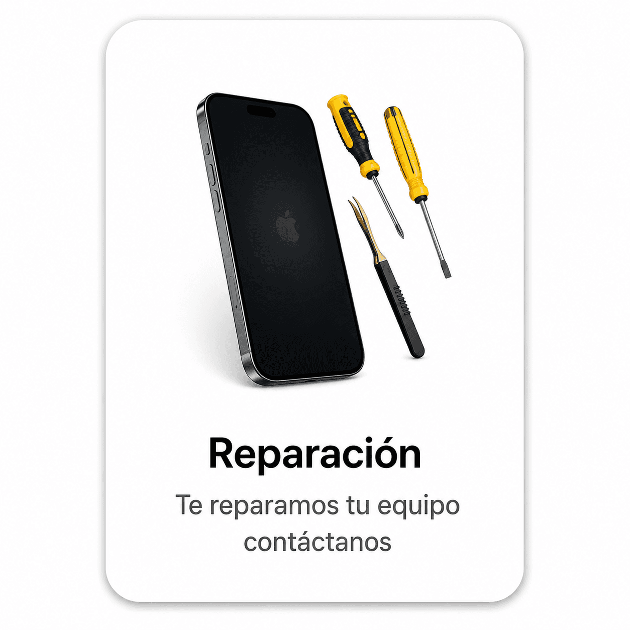 Reparación · te reparamos tu equipo · contáctanos