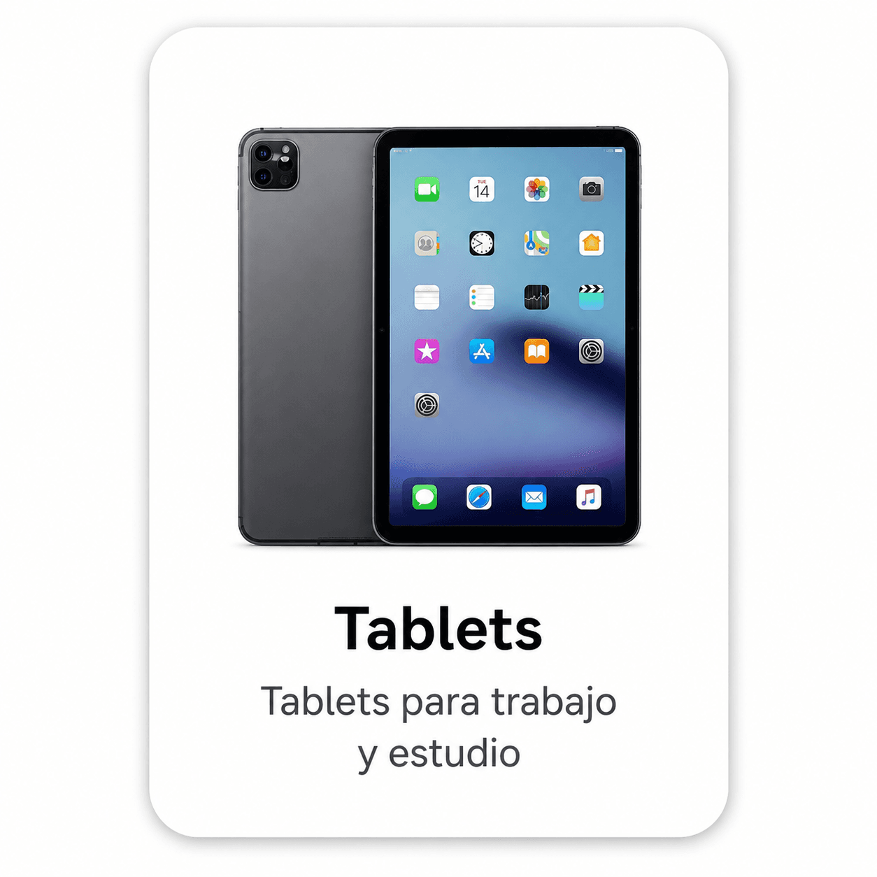 Tablets · para trabajo y estudio